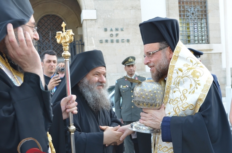 Честная глава великомученика Никиты принесена с Афона на Родос