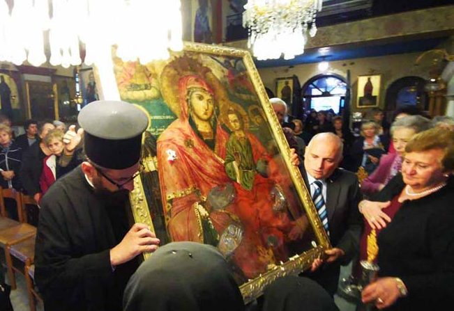 Икона Богородицы Кукузелиссы посетила праздник Архангелов