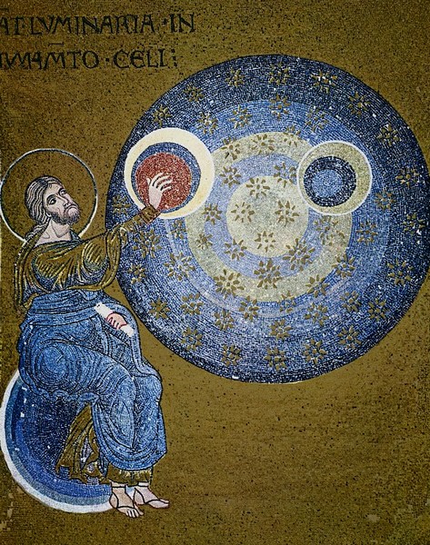 Сотворение мира. Мозаика XII в. Кафедральный собор Монреале, Италия