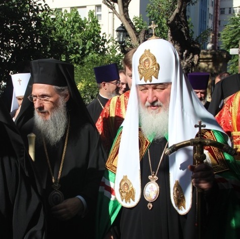 Встреча Патриарха Кирилла в монастыре Святых Небесных Сил Бесплотных Петраки
