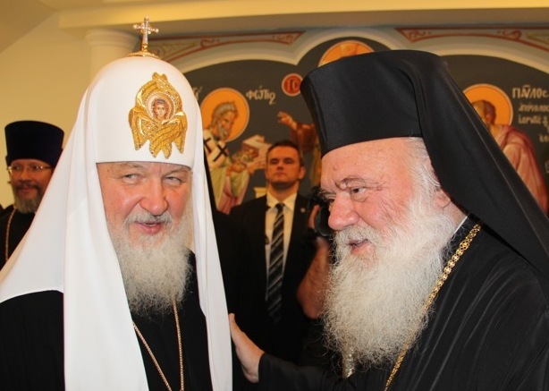Патриарх Московский и всея Руси Кирилл и Архиепископ Афинский и всея Греции Иероним