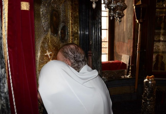 Патриарх Кирилл в монастыре Ватопед
